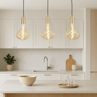 Brass Triple Ceiling Light + Olivia Bulbs - Triple Pendant - Ambientsy
