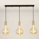 Brass Triple Ceiling Light + Olivia Bulbs - Triple Pendant - Ambientsy