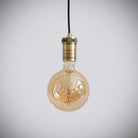 antique bronze pendant light with straight cable and felicity bulb off