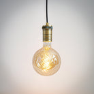 antique bronze pendant light with straight cable and felicity bulb on