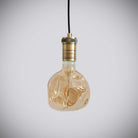antique bronze pendant light with straight cable and isabella bulb off