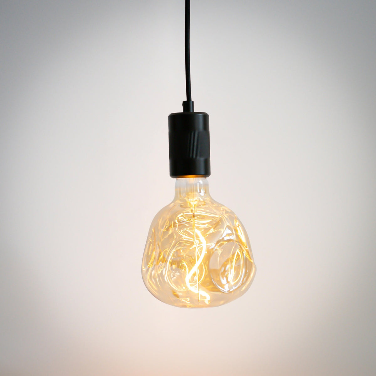 matte black pendant light and isabella bulb on 