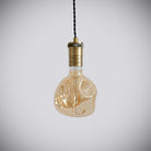 antique bronze pendant light with straight cable and isabella bulb off