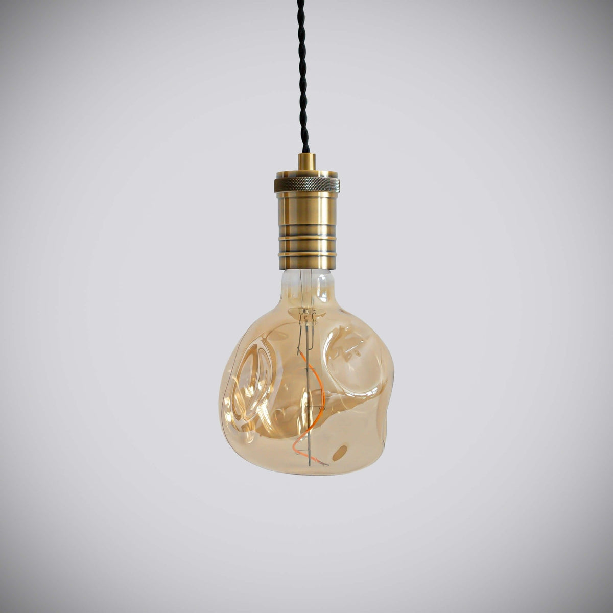 antique bronze pendant light with straight cable and isabella bulb off