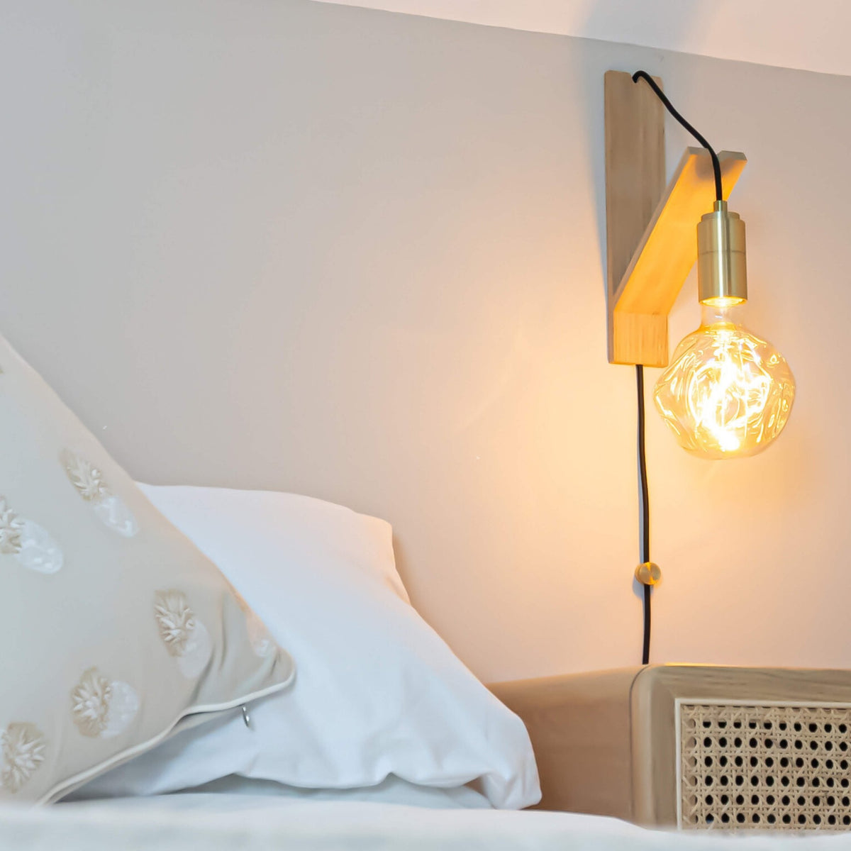 isabella brass plug in bedside light  