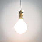 antique bronze pendant light with straight cable and luna bulb on