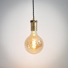 antique bronze pendant light with twisted cable and sophia bulb on