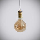 antique bronze pendant light with straight cable and sophia bulb off