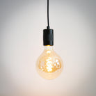 matte black pendant light and sophia bulb on 