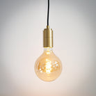 brass pendant light with straight cable and sophia bulb on