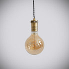antique bronze pendant light with twisted cable and sophia bulb off