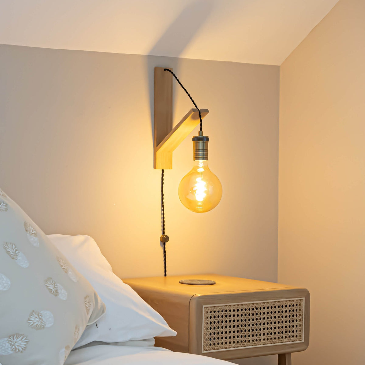 olivia plug in wall light cord clamp 
